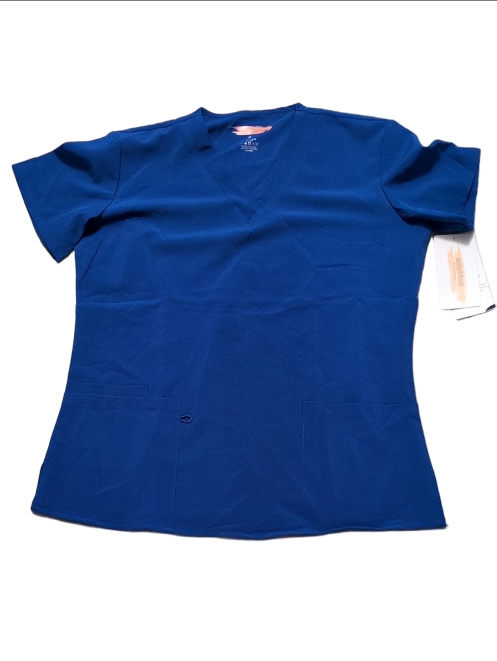 Elite Med Royal Blue Scrub Top Size Large